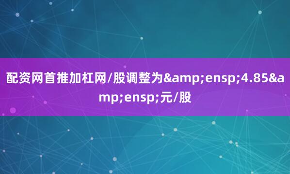 配资网首推加杠网/股调整为 4.85 元/股